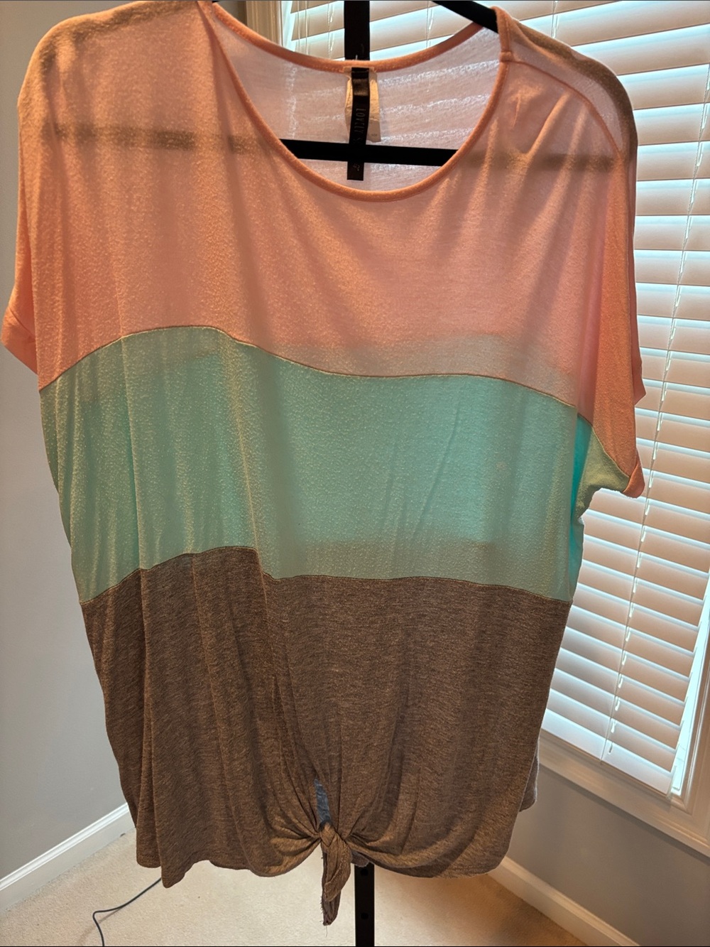 Pink mint and Gray color block